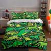 Green, Playful, Reptiles. Bedding Duvet Cover Sets Duvet Covers Pillowcases Gifts (1 * Duvet Cover 2 * Pillowcases, Without Duvet Insert)