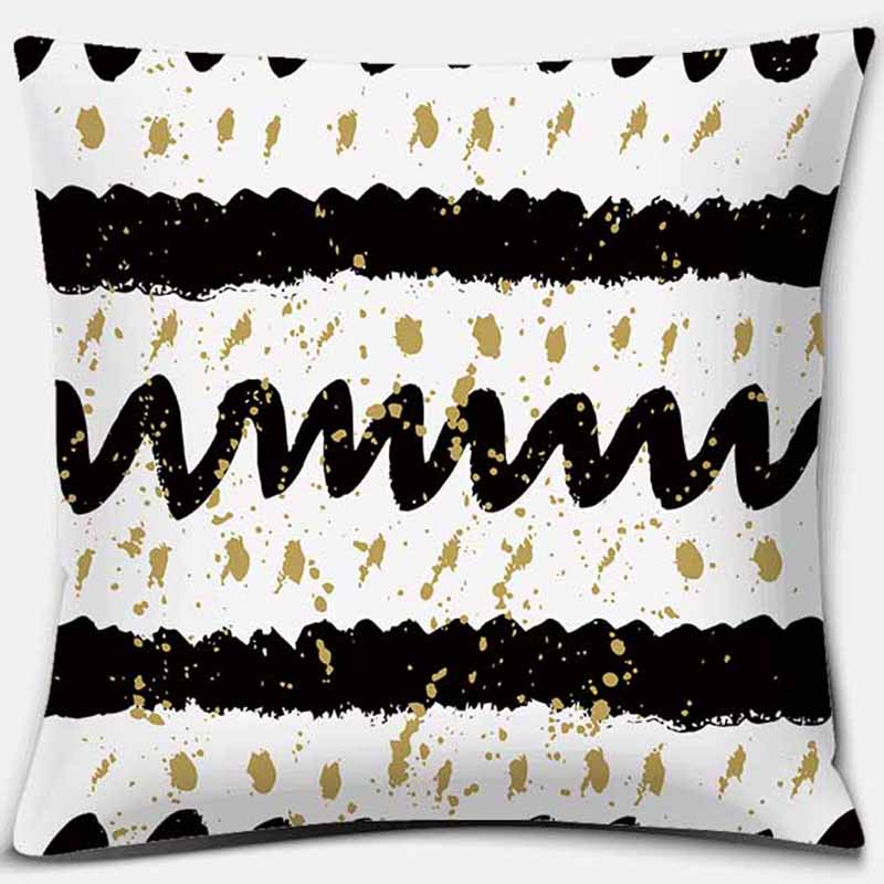 Black Geometric Printing Pillowcase Home Decoration Car Sofa Cushion Cover