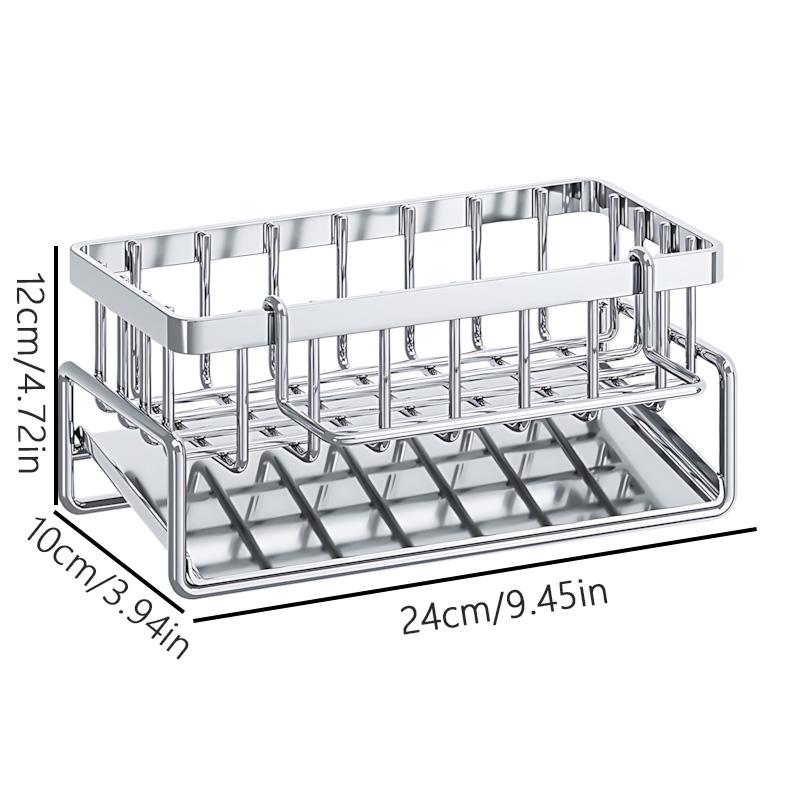 Over-Sink Kitchen Organizer - Sponge Holder & Drying Rack with Faucet Mount, Space-Saving Storage for Sponges and Brushes