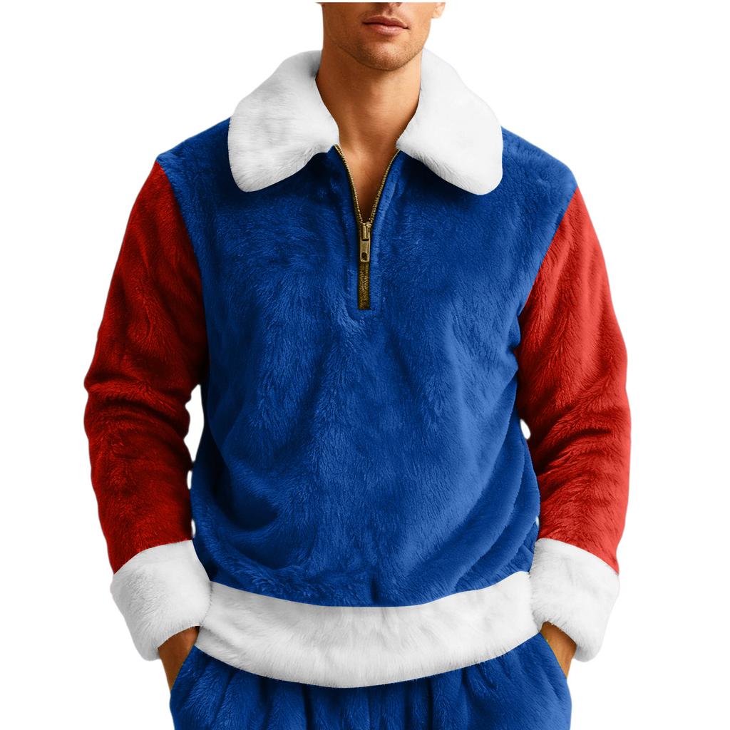 Men's  Leisure  Half   Zipper  Flip  Collar  Hoodie