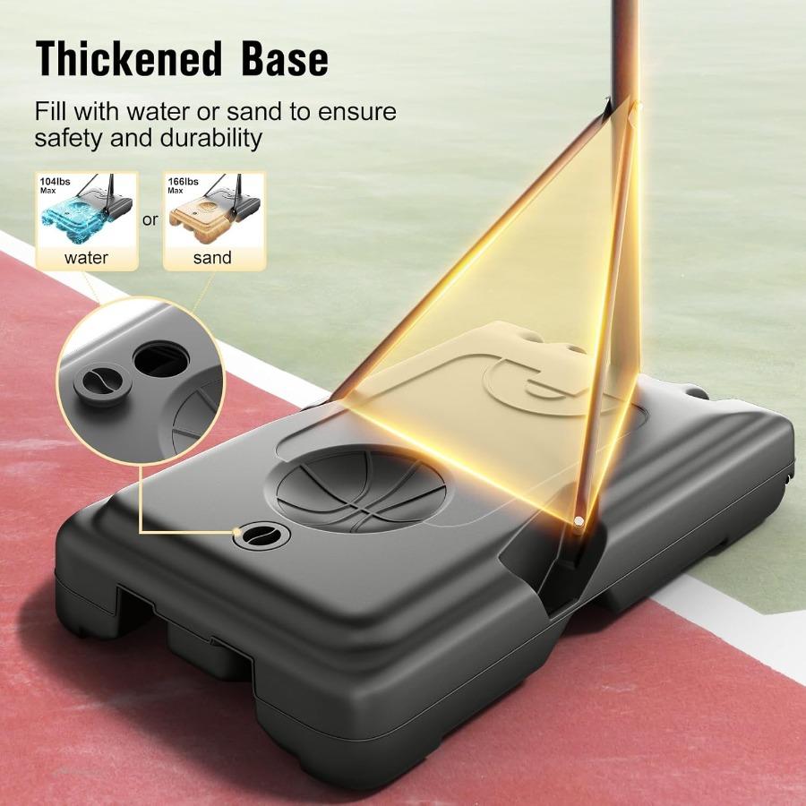 Adjustable Basketball Hoop Outdoor 10FT Basketball Portable Hoops Goals with 44 Inch Backboard for Youth and Adults Perfect for