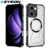 KEYSION Transparent Magnetic Case for Redmi 15C 171mm 173mm Soft Silicone+PC Heavy Duty Shockproof Phone Cover for Xiaomi POCO C85