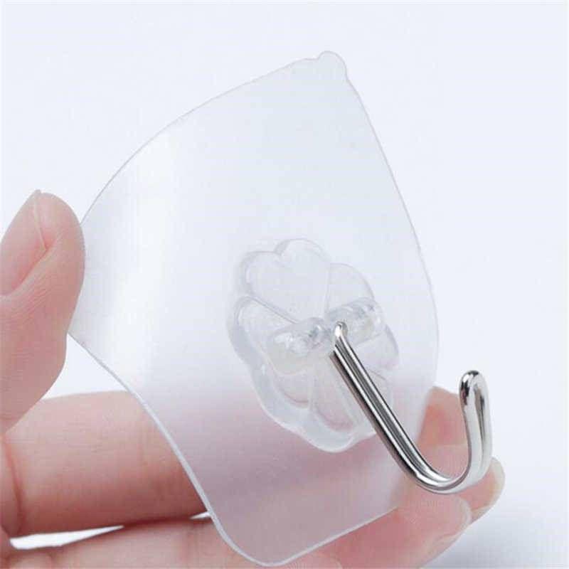 Hooks Self Adhesive Plastic Strong Sticky Stick On Wall Door Holders Seamless