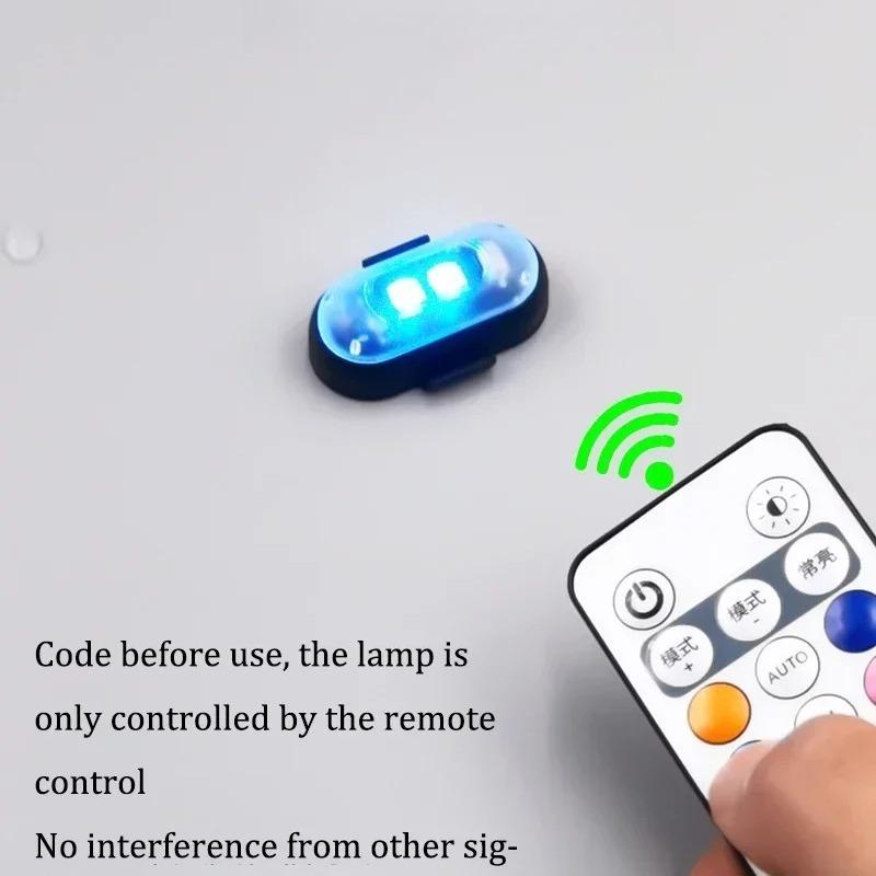 Wireless Remote LED Strobe Light Colours USB Rechargeable Car Motorcycle Bike Aircraft Warning Anti-collision Flashing Lamp