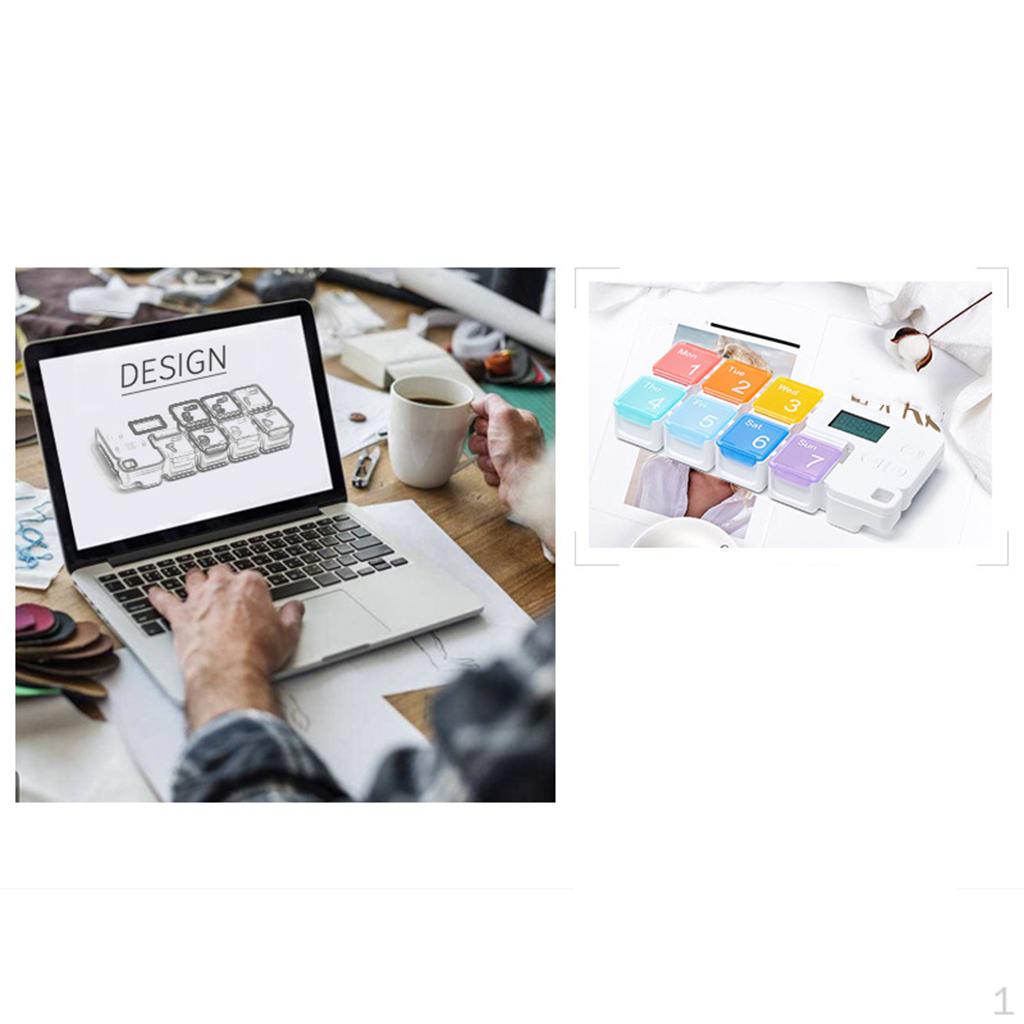 

Портативный еженедельный органайзер, подарочный, прочный, для хранения планшетов, диспенсер, 7 ячеек, чехол для использования на открытом воздухе Colours