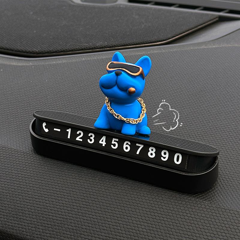 French Bulldog Temporary Parking Phone Number Plate