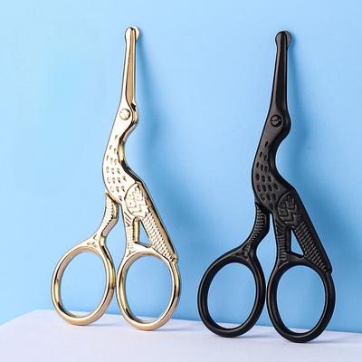 1Pc Round Head Nose Hair Scissors Stork Type BeautyScissors For Eyebrow Nose Hair Beard Ear Hair Eyebrow Scissor Stainless Steel