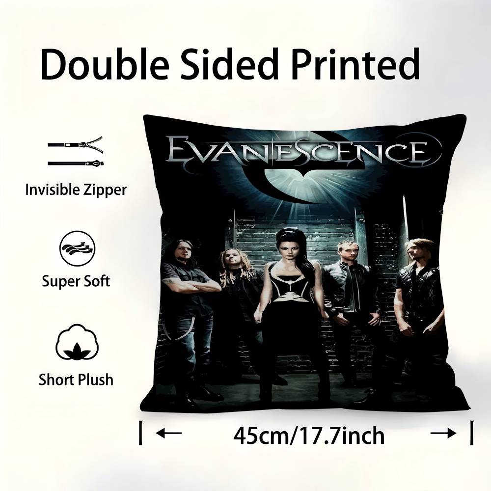 Evanescence Rock Bands Cushion Cover Car Throw Pillow Case For Sofa Car Christmas Gift