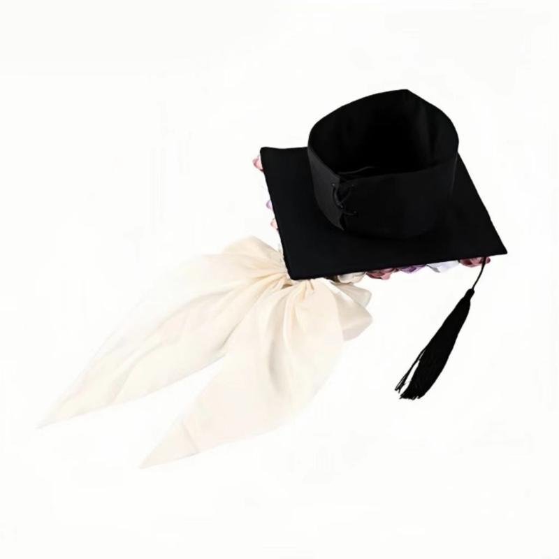 Unisex Graduation Caps Elegant Flower for High School and University Ceremonies, Adjustable Academic Hat