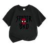 Kids Boys Girls 100% Cotton Crew Neck Short Sleeve T-Shirt, Cool Super Spider Web Break Through Graphic Casual Tees for Children Daily Wear Tops