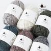Raw Wool Yarn, 5 Balls, Tweed, Extra Thick, 30g (50m), 80% Wool, 20% Nylon, Green