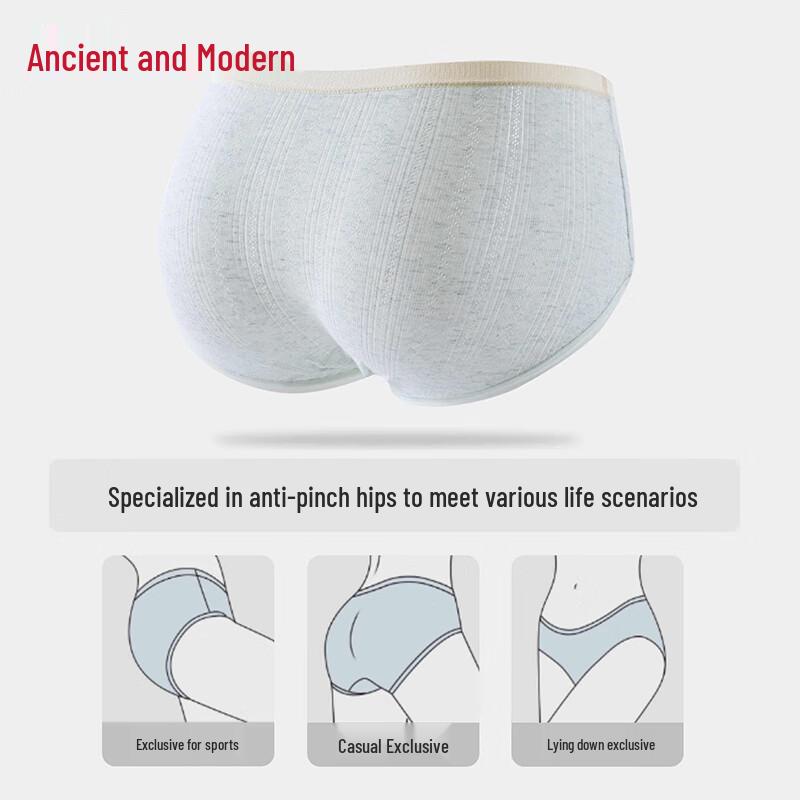 GUJIN Women's A-Class 100% Cotton Antibacterial Briefs (3-Pack)