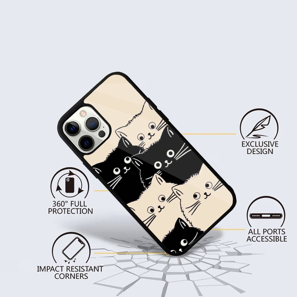Cat Cartoon Cute Phone Case For iPhone 16,15,14,13,12,11,Plus,Pro,Max Mini Magsafe Magnetic Wireless Charging