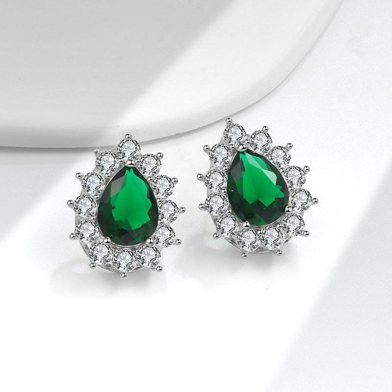 Luxury Pear Shaped Drop Earrings With Sparkling Crystals Minimalist Dainty Studs Versatile Jewelry For Women