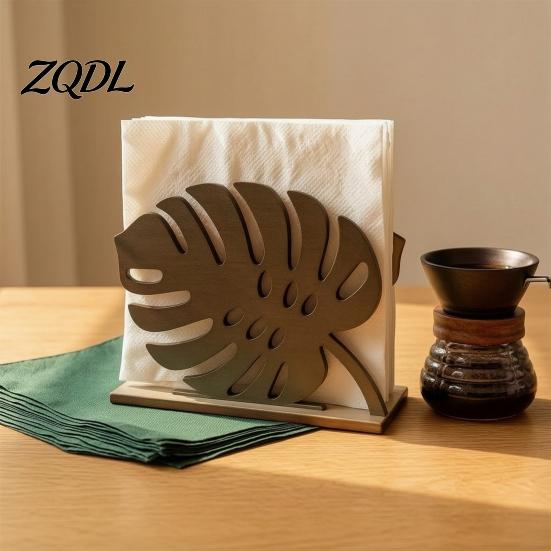 Gift for Housewarming Wood Napkin Holder, Leaf Shape Solid Dispenser, Decorative Versatile Home Table Ornament Paper Towel Organizer Dining