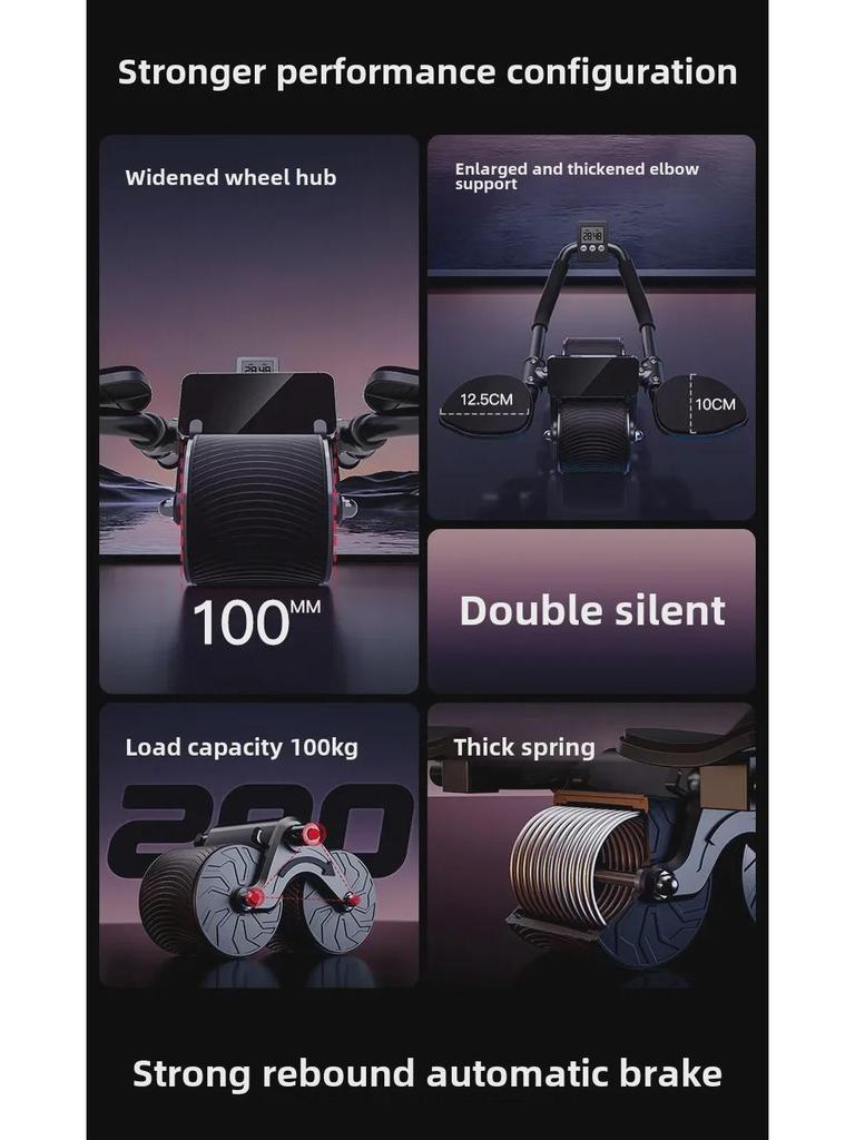 Automatic Rebound Abdominal Wheel - Elbow Support for Core Strength and Fat Burning