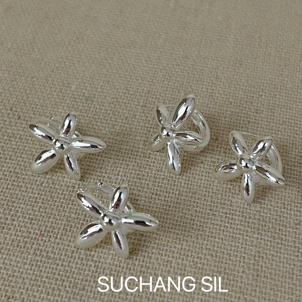 Su Chuang S925 Sterling Silver 3D Floral Earrings for Girls - Exquisite Korean Style