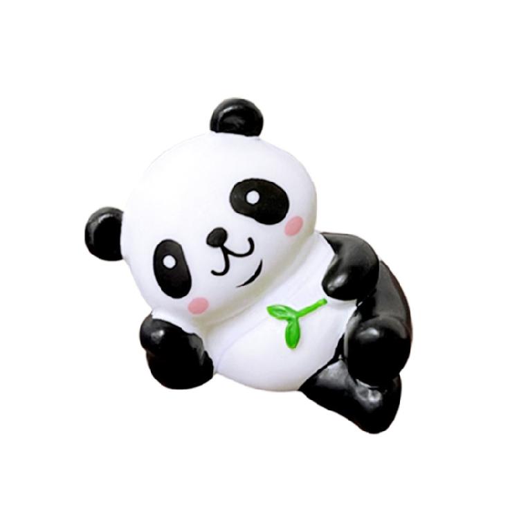 6 Pack Cartoon Panda Figurines Small Animal Models Miniatures Ornaments for Cake Toppers and Car Decors Accessories