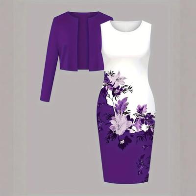 Pendlerstil Langarm-Kleider-Set Damen Sommer Neu