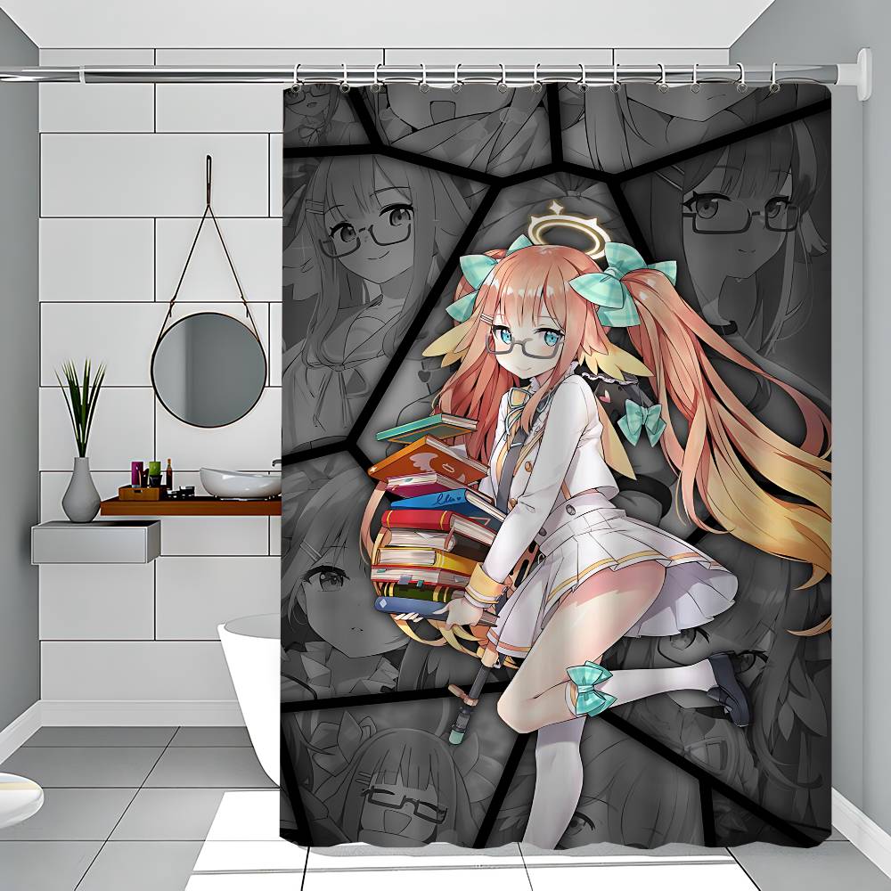 Game N-Nikke Waterproof Polyester Shower Curtain Waterproof Bathroom Curtain Liners 90X180Cm With 12 Hooks