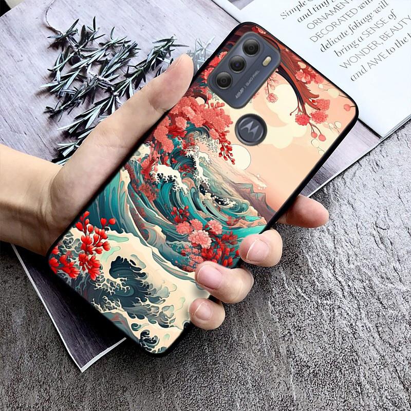 Great Wave Of Kanagawa Art Case For Motorola G84 G22 G32 G34 G52 G10 G20 G30 G60 G60S G13 G50 G54 G62 G53 G72 G85 G24 Power