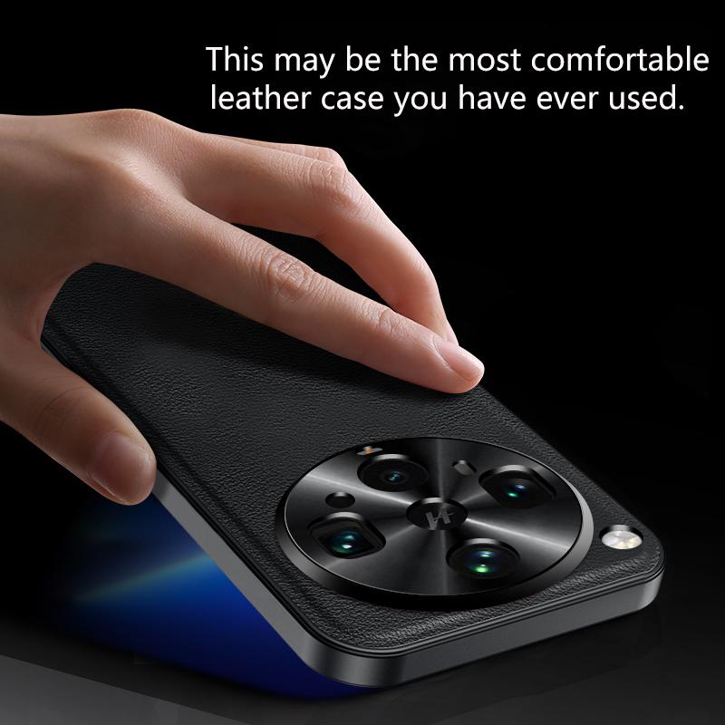 For Oppo Find X8 Ultra Case Elegant Leather Stain-Resistant Wear-Resistant Lens Fully Covered Non-Slip Grip Edge Cover Shell