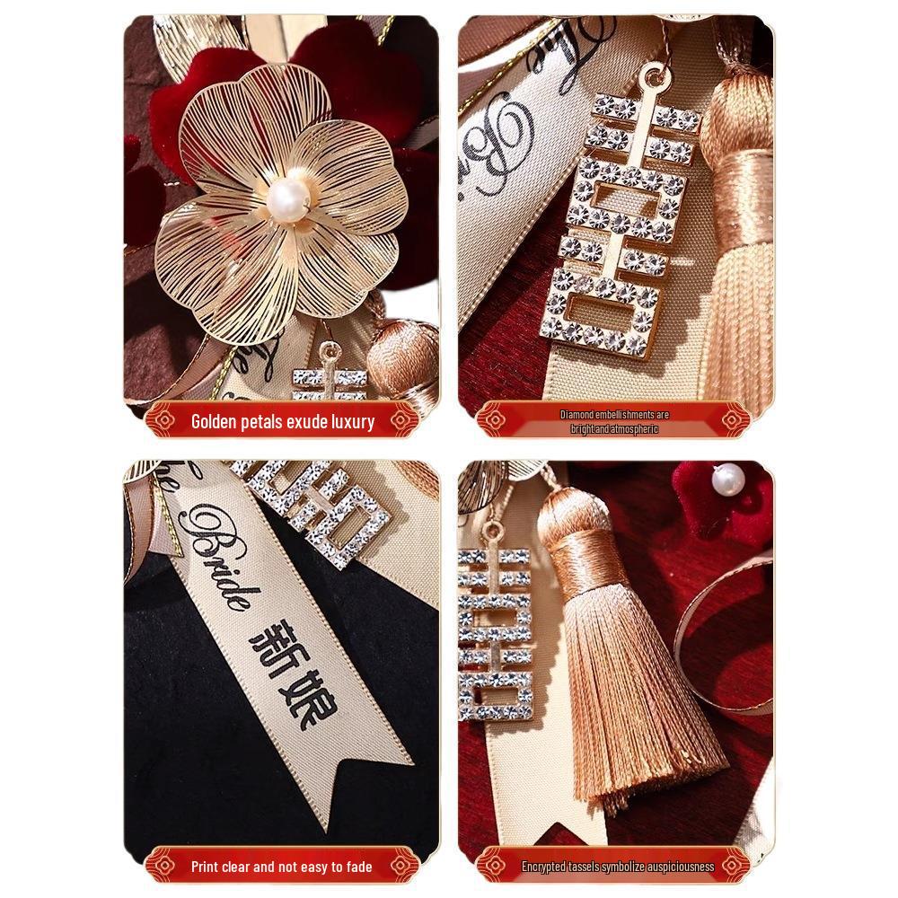 Komplettes Hochzeits-Ansteckblumen-Set für Braut, Bräutigam & Familie - Florale Accessoires vor der Hochzeit