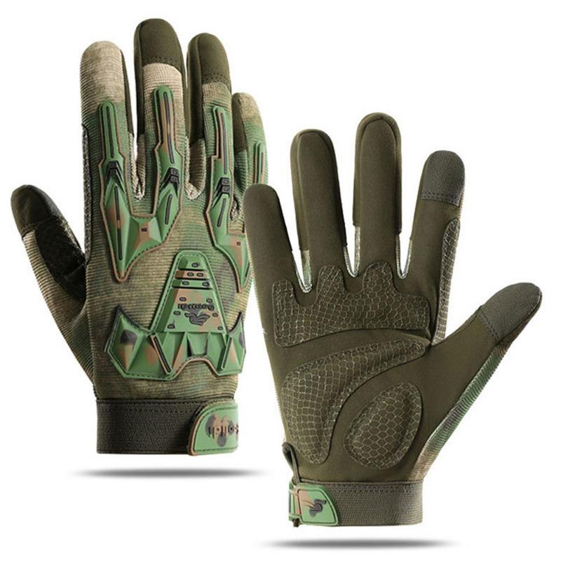 Tactical gloves men's wear-resistant windproof locomotive non-slip outdoor driving touch screen riding anti-drop full finger protective gloves