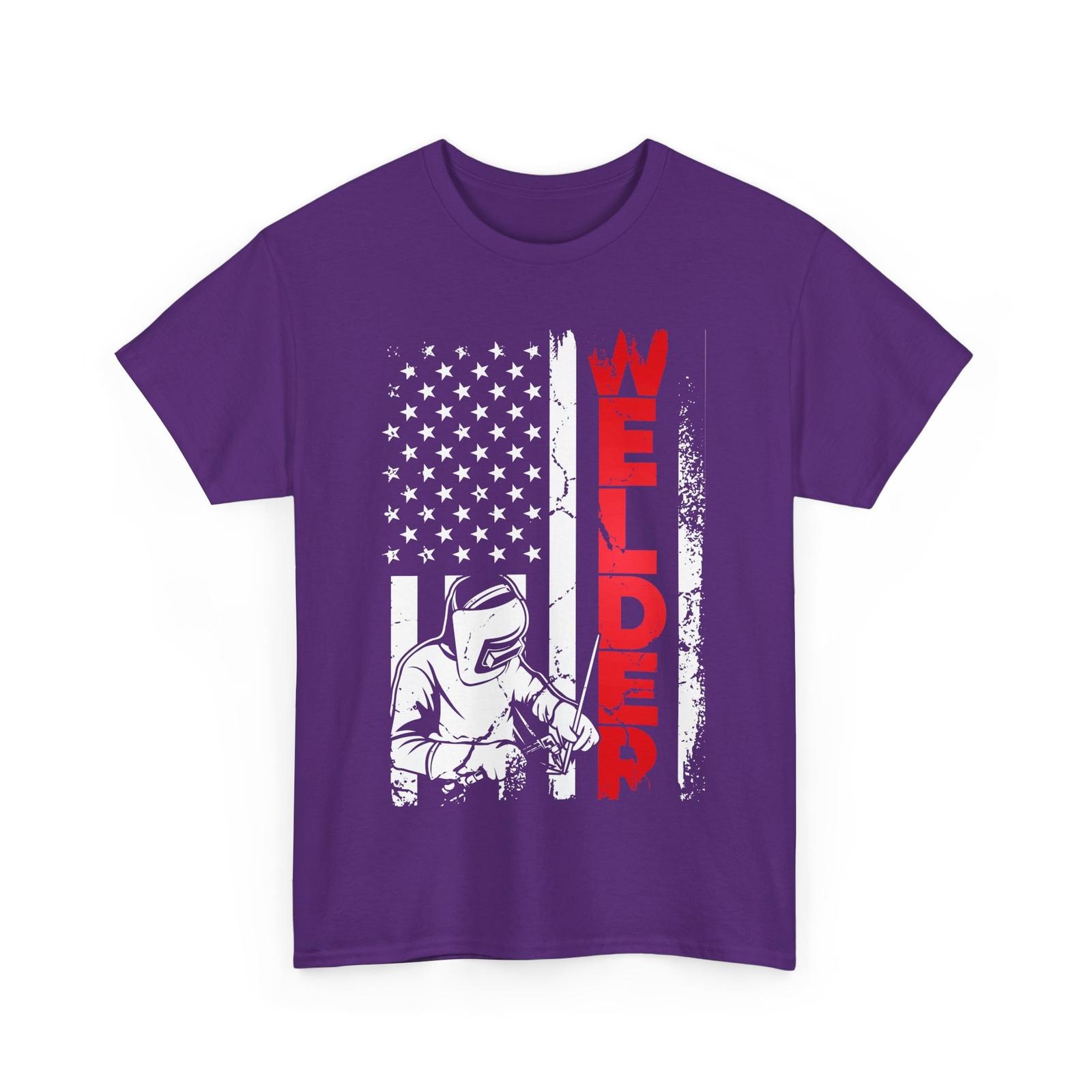 Welder American Flag T-shirt, Welding Lovers Men Dad Patriotic T-shirt S