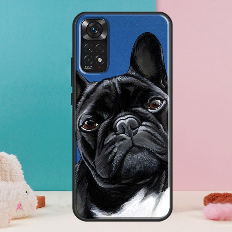 Watercolor French Bulldog Painting Case For Xiaomi Redmi Note 13 Pro 14 12 11 9 10 9S 10S 11S 12S Redmi 14C 13C 10C 12C Cover