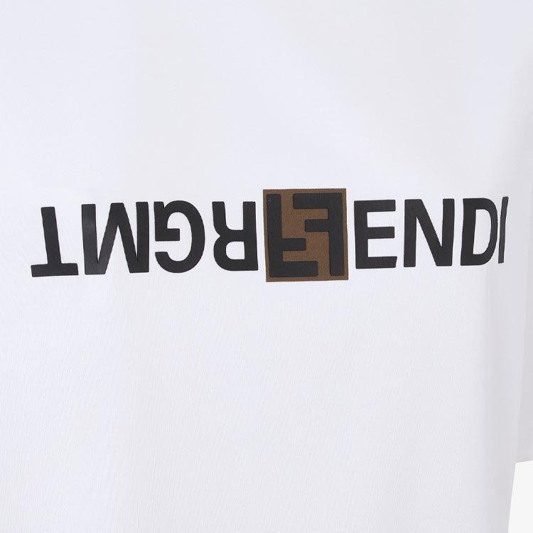 FENDI SS24 Drop Shoulder Sleeve T Shirt Women's White FS9626AQFZF0ZNM