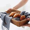 Imitation Rattan Handwoven Storage Basket Eco-Friendly Material Organizer for Kitchen Fruit Snack Picnic Outdoor Use