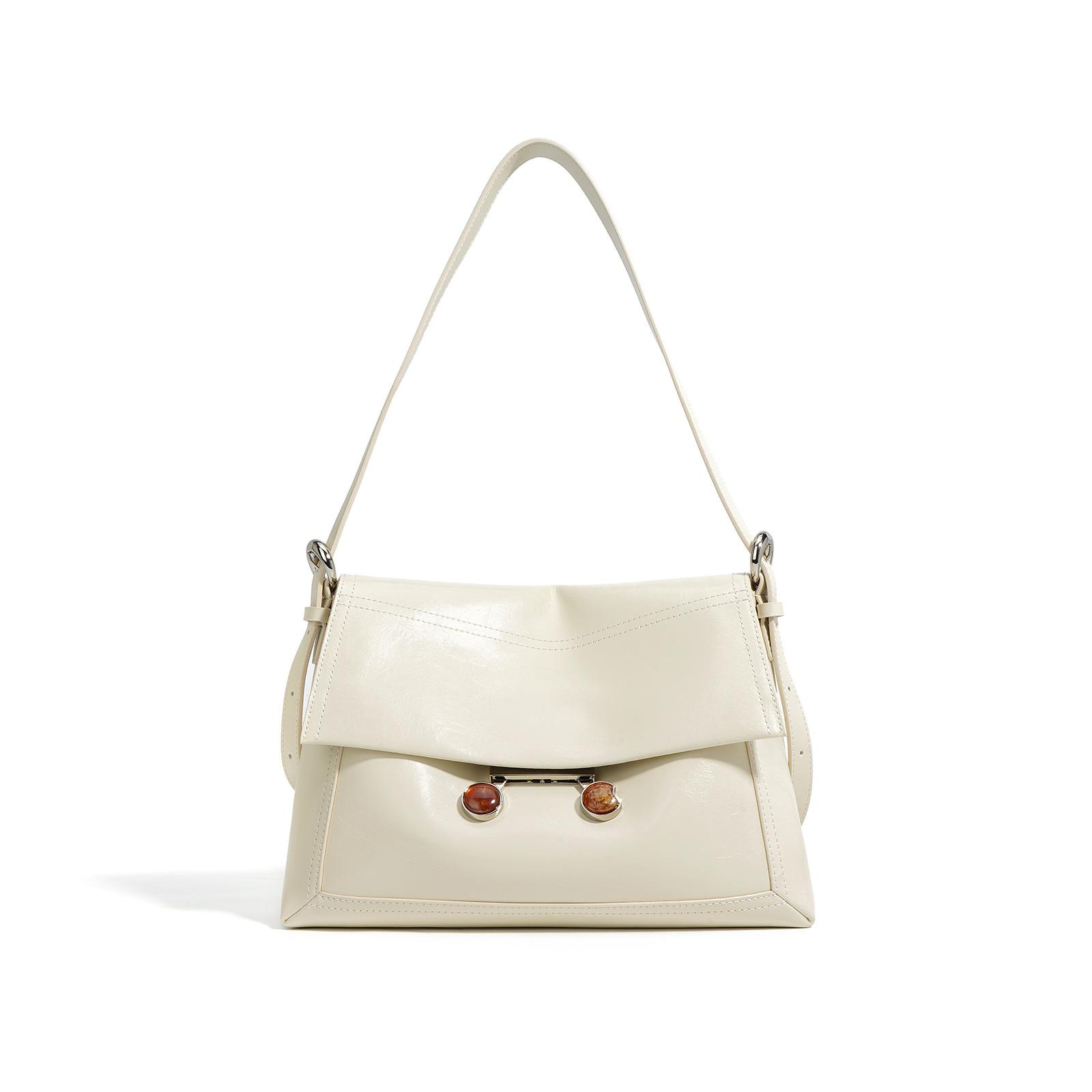 

Новая сумка-тоут из коровьей кожи, нишевый дизайн, большая вместимость, сумка-мессенджер, модная сумка на плечо/подмышку бежевый