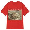 Summer Shortsleeved ILLBe in My Office Cat Funny Book Lover Vintage Cat Tshirt Unisex Fashion Tshirt Loose Casual Tshirts