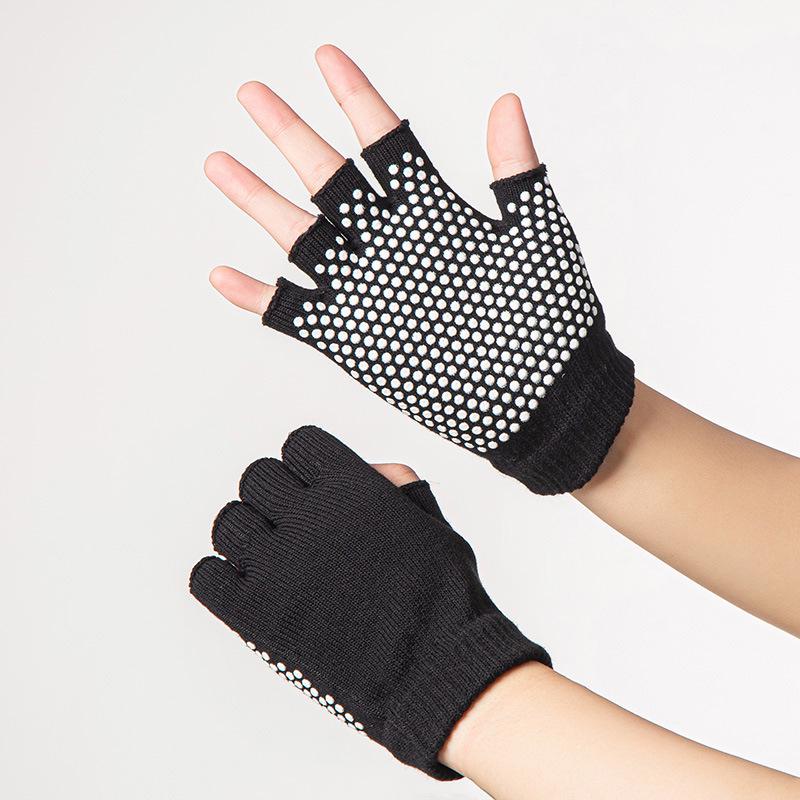 Yoga Baumwoll-Fingerhandschuhe: Rutschfest, Elastisch, Schweißabsorbierend, Kurzes Sporttraining.