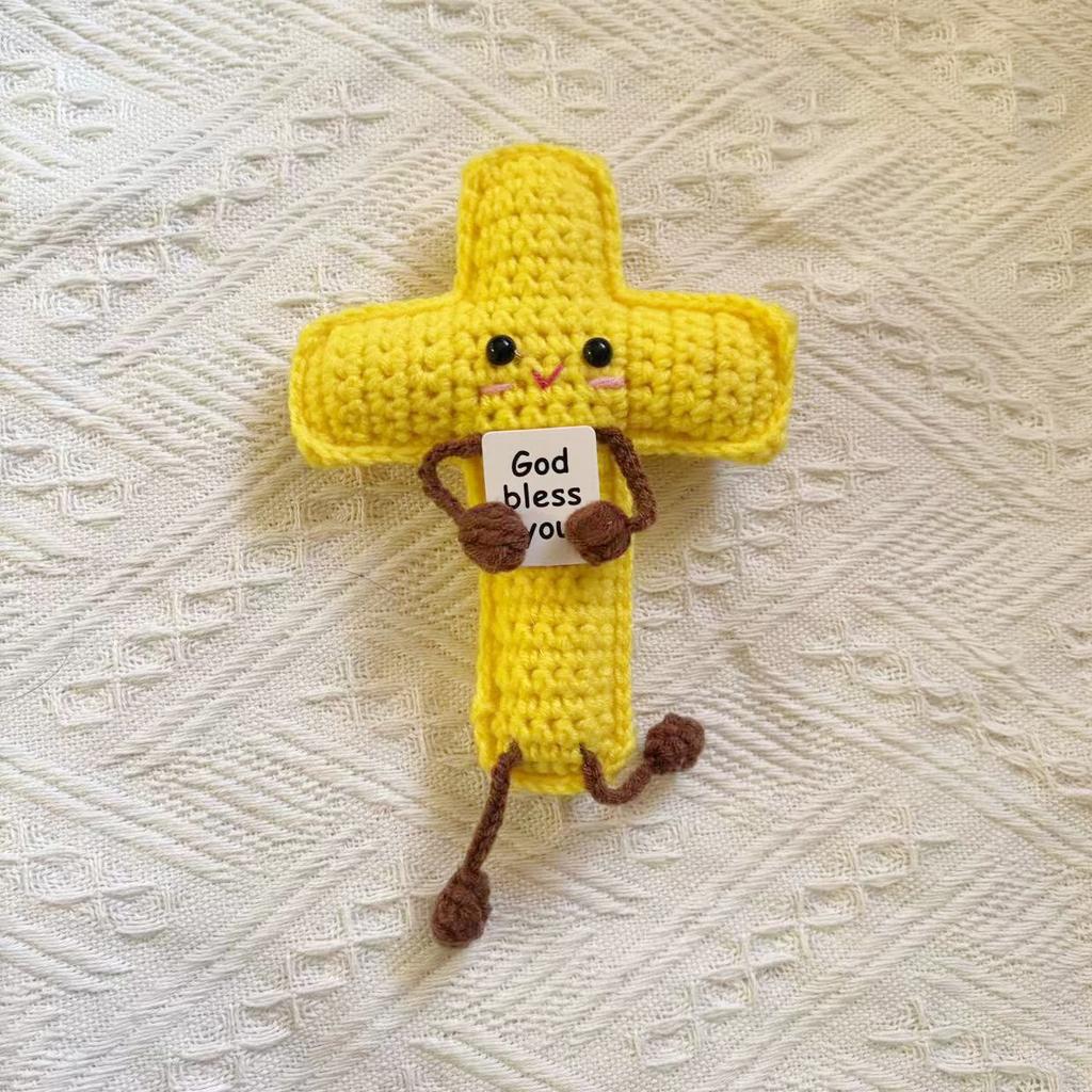 Niedliche Häkel-Emotional-Support-Gans Umarmungs-Puppe Desktop-Ornament Lustige Handgewebte Gestrickte Gänsevogel-Puppe Heimzimmer-Dekoration