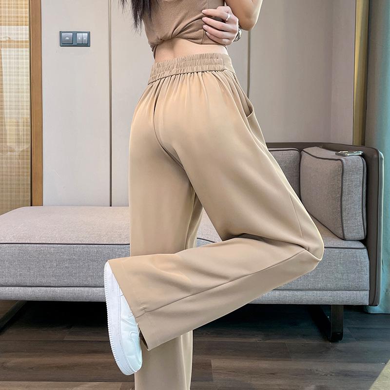 Damen High Waist Weitbein Anzughose - Frühling & Herbst Kollektion, Dünne Sommer Freizeit, Schmaler Gerader Beinschnitt