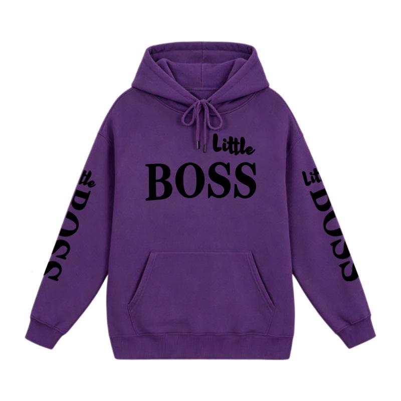 Trendy Kids' Letter Print Hoodie - 'Little Boss' Spring/Autumn Casual Sweatshirt for Boys & Girls