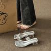 Transparent Word with Rhinestone Toe Cool Slippers 2025 New Fairy Style with Skirt Bow Crystal Slippers Woman