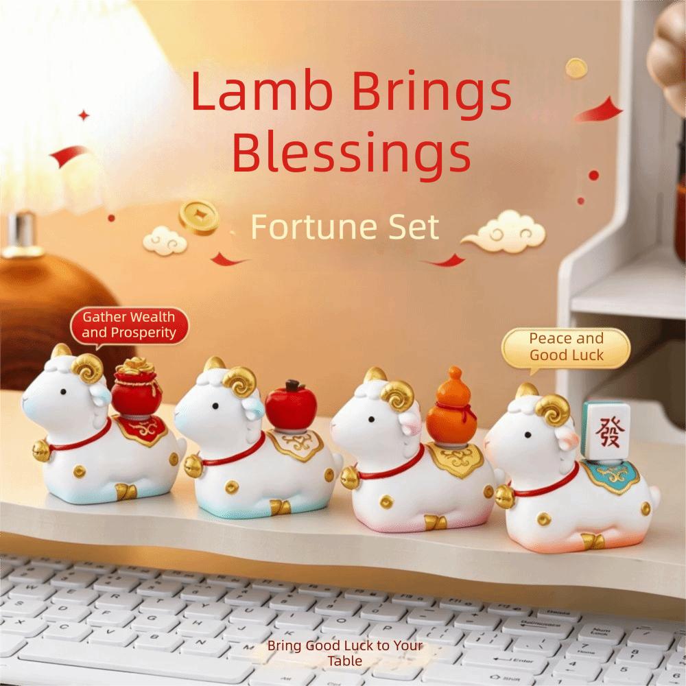 Year of the Sheep Zodiac Sheep Mascot Cute Creative Table Decor Festival Desktop Figurine Tabletop