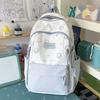 Color Block Cartoon Backpack Commuter Large Capacity Schoolbag Women's Lightweight Backpack