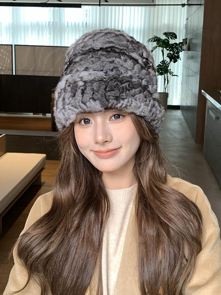 

Проста соболина плетена хутряна шапка, еластична шапка-мішок для голови із захистом вух, капелюх мілінера, двостороння шапка з натурального волосся, шапка з норки, зимова One size is elastic