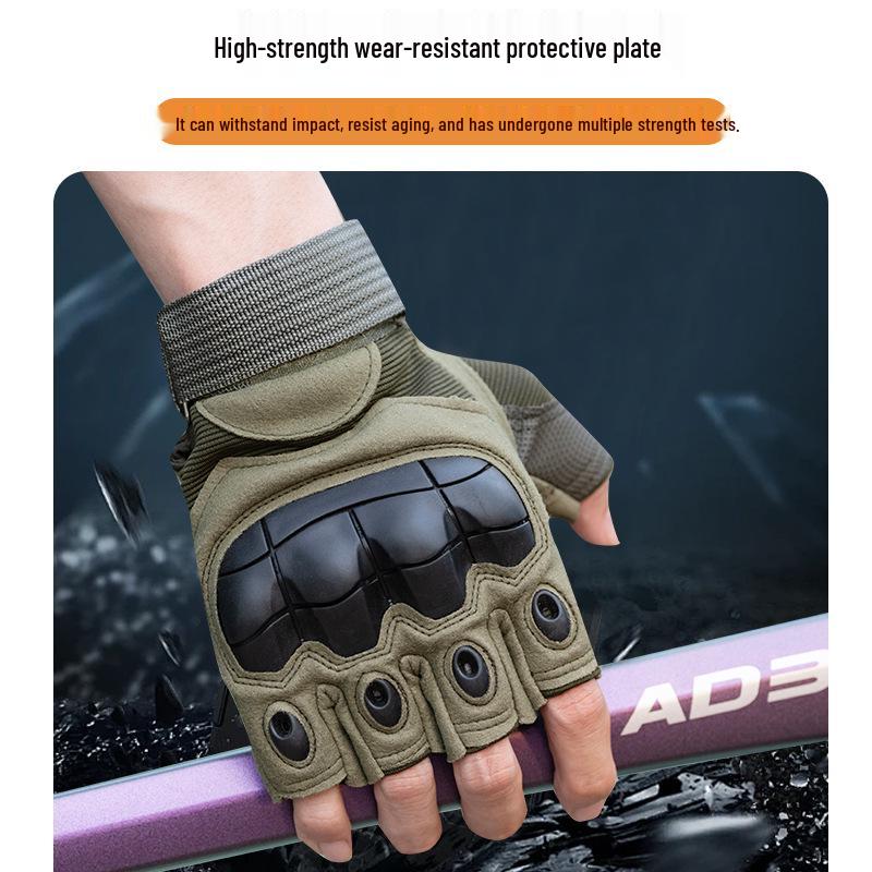ZS002 Herren Taktische Halbfingerhandschuhe: Outdoor Anti-Rutsch, Verschleißfest für Radfahren & Militärischen Kampf.