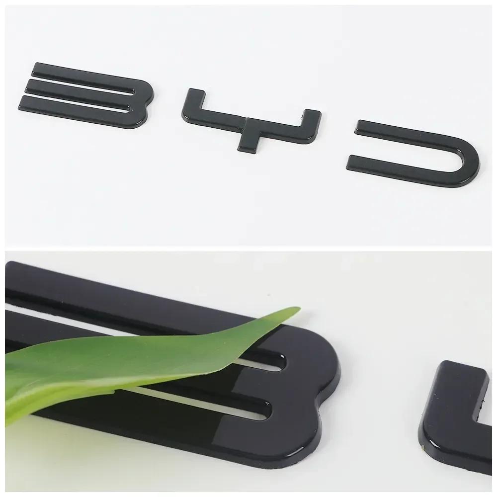 For BYD SEAl HAN SONG YUAN DOLPHIN ATTO 3 Accessories Car Front Bumper Emblem Badge Decal Black Carbon Logo Refit Sticker