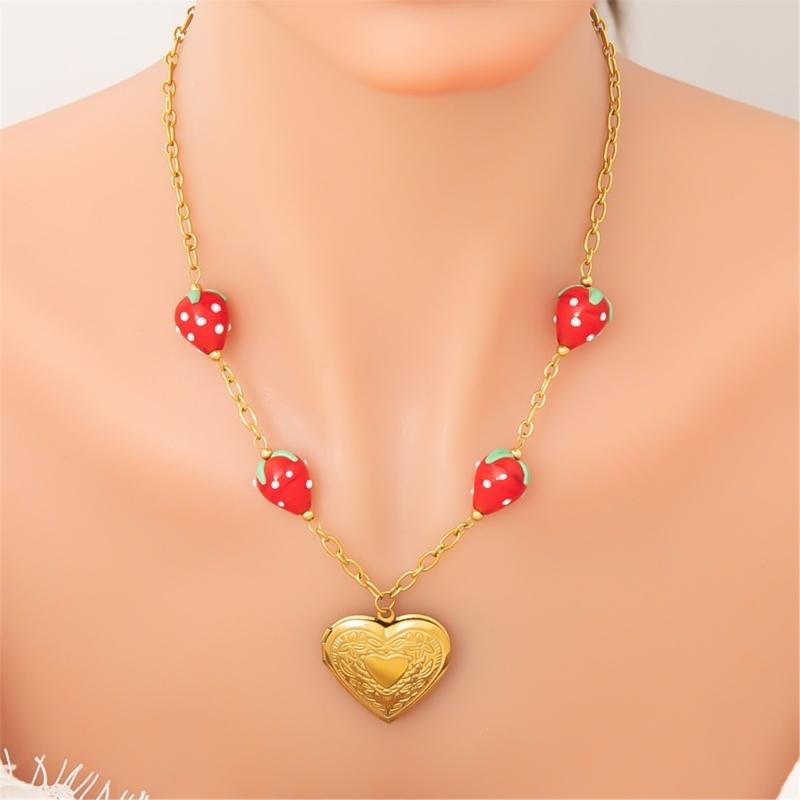 Handmade Glass Fruit Pendant Necklace Offering A Touch of Artistics and Nature Inspire Elegant for Any Outfits
