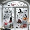 Retro Horror Static Stickers 9PCS Halloween Window Stickers, Gothic Silhouette Decals, Reusable Waterproof PVC Wall Murals for Glass Doors Decorations