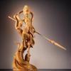 Wood carving Nezha Prince Statue,  Natural Solid Wood Chinese Mythology anime figures HomeRoom Office decoration and accessories