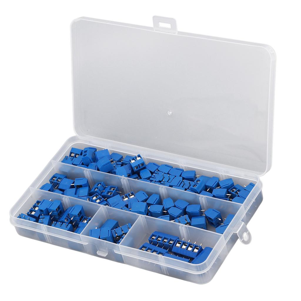 100 Stück Leiterplattenmontage Schraubklemmenblockverbinder 2-polig 3-polig 4-polig 10A 300V 5mm Raster für