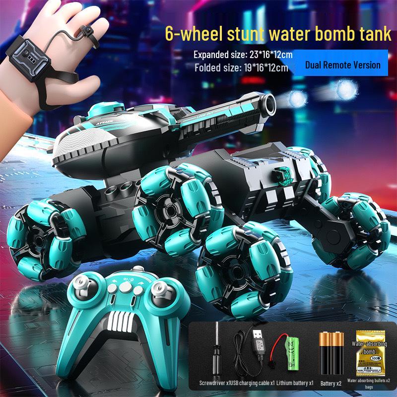 

Gesture-Controlled Tank: Six-Wheel Stunt Car with Deformation and Climbing Abilities - Perfect Toy for Kids Extended Play + 160,000 Water Bullets