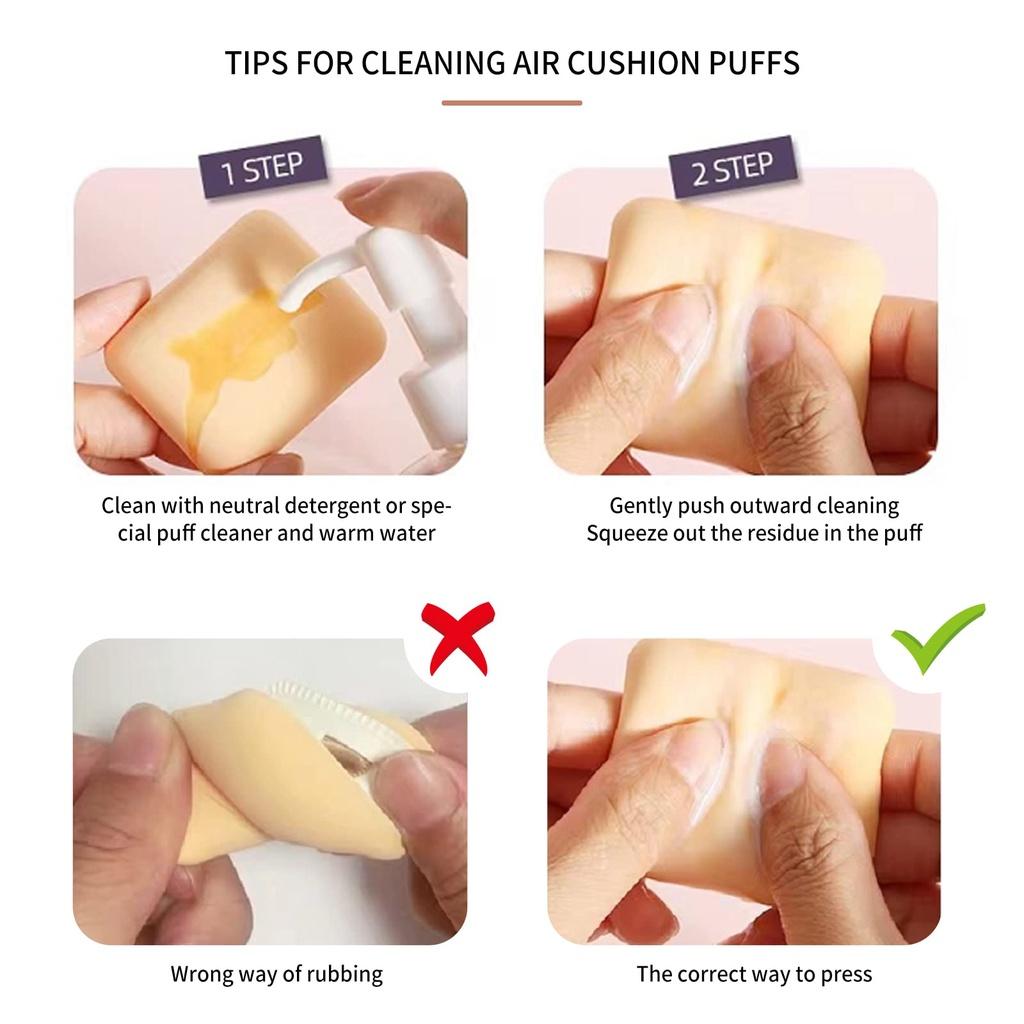 3 Pcs Dry Wet Usable Makeup Cosmetic Puff Sponge Cushion Puff for Foundation Powder Soft and Cute